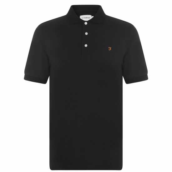 Блуза С Яка Farah Blanes Short Sleeve Polo Shirt Black 010 Мъжки тениски с яка