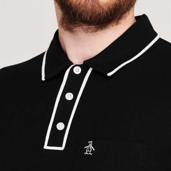 Original Penguin Блуза С Яка Original Short Sleeve Tipped Polo Shirt Black 010 Мъжки тениски с яка