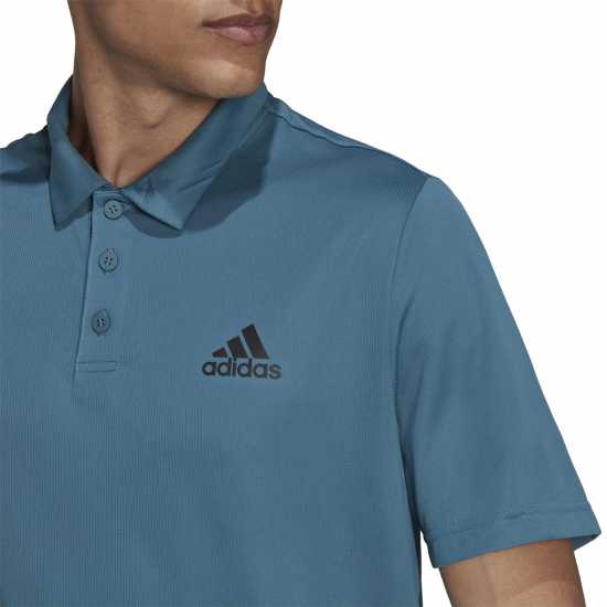 Adidas Блуза С Яка Mens Fab Polo Shirt Aqua Blue/Black Мъжко облекло за едри хора