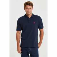 Us Polo Assn Блуза С Яка Core Pique Polo Shirt Navy Blazer Мъжки тениски с яка