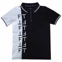 Firetrap Детска Блуза С Яка Polo Shirt Junior Boys FT Black/White Детски тениски тип поло