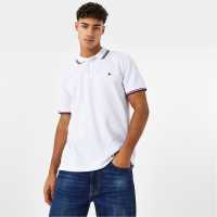 Jack Wills Edgeware Tipped Polo Бяло Мъжки тениски с яка