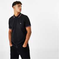 Jack Wills Edgeware Tipped Polo Black Мъжки тениски с яка