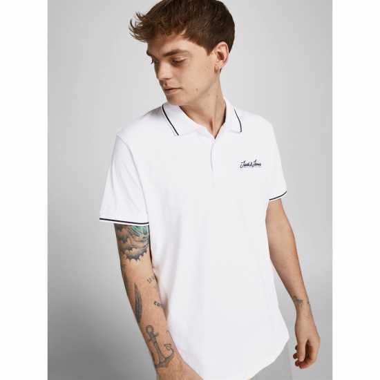 Jack And Jones Блуза С Яка Polo Shirt White Мъжки тениски с яка
