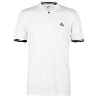 Lonsdale Мъжка Блуза С Яка Jersey Polo Shirt Mens White/Navy Мъжко облекло за едри хора