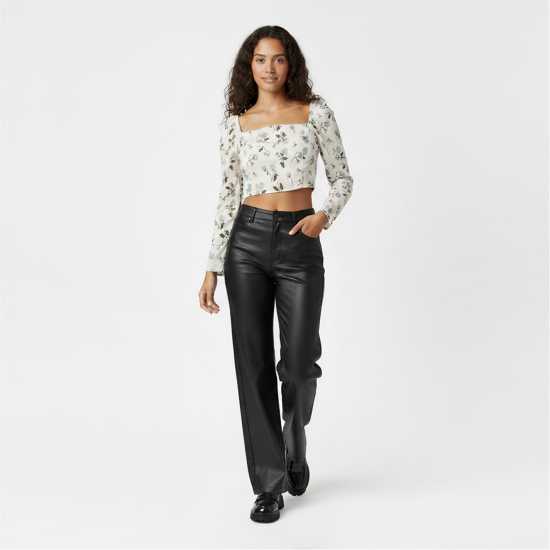 Jack Wills Long Sleeve Fitted Blouse Крем Цветно 