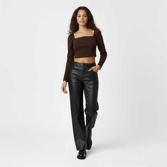 Jack Wills Long Sleeve Fitted Blouse Шоколад 