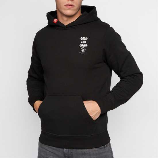 Мъжки суитчъри и блузи с качулки Duck And Cover Graphic Hoodie Mens Черно Duck And Cover Graphic Hoodie Mens Черно Мъжки суитчъри и блузи с качулки