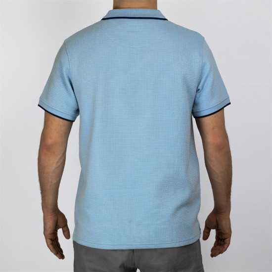 Firetrap Waffle Zip Top Blue Мъжки тениски с яка