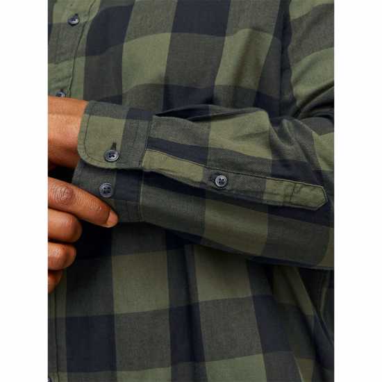 Мъжка Риза Jack And Jones Twill Shirt Mens Plus Size Прахнато маслина Мъжки ризи