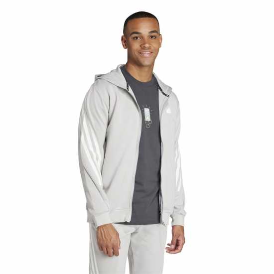 Мъжки суитчъри и блузи с качулки Adidas Future Icons 3-Stripes Full Zip Hoodie Mens Сиво Две Adidas Future Icons 3-Stripes Full Zip Hoodie Mens Сиво Две Мъжки суитчъри и блузи с качулки