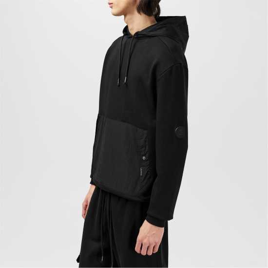 Firetrap Hybrid Hoodie Черно Firetrap Hybrid Hoodie Черно