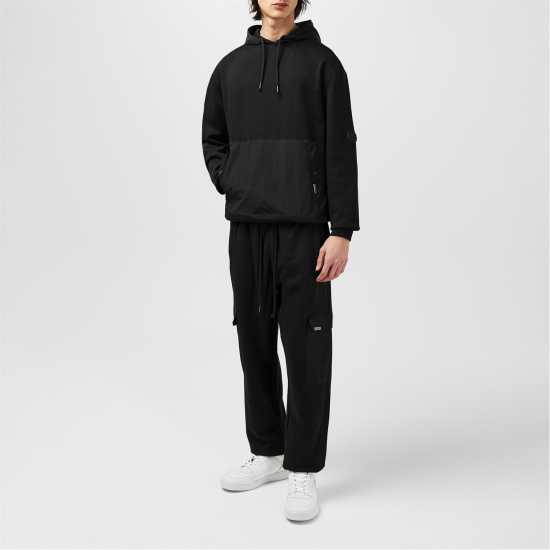 Firetrap Hybrid Hoodie Черно Firetrap Hybrid Hoodie Черно