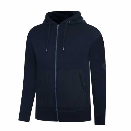 Firetrap Hybrid Full-Zip Hoodie Черно 