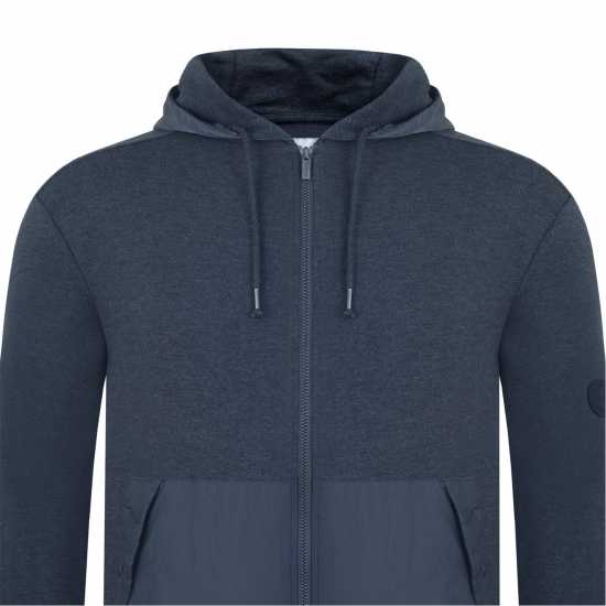 Firetrap Hybrid Full-Zip Hoodie Тъмно сиво марл Firetrap Hybrid Full-Zip Hoodie Тъмно сиво марл