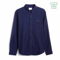 Риза С Дълъг Ръкав Farah Farah Steen Brushed Cotton Long Sleeve Shirt Adults Истинско синьо Мъжки ризи