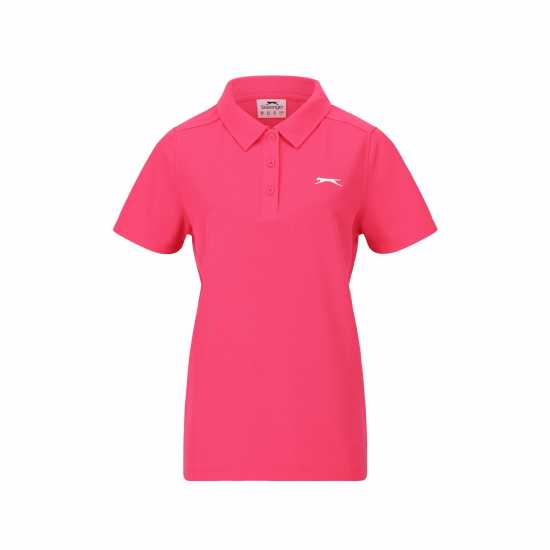 Slazenger Дамска Блуза С Яка Polo Shirt Ladies Bright Pink Дамски тениски с яка