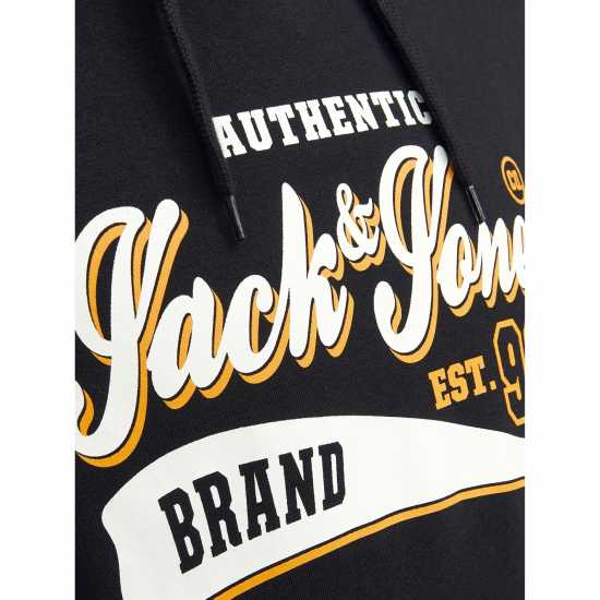 Jack And Jones Logo Sweat Hood Sn00 Black Мъжки суитчъри и блузи с качулки