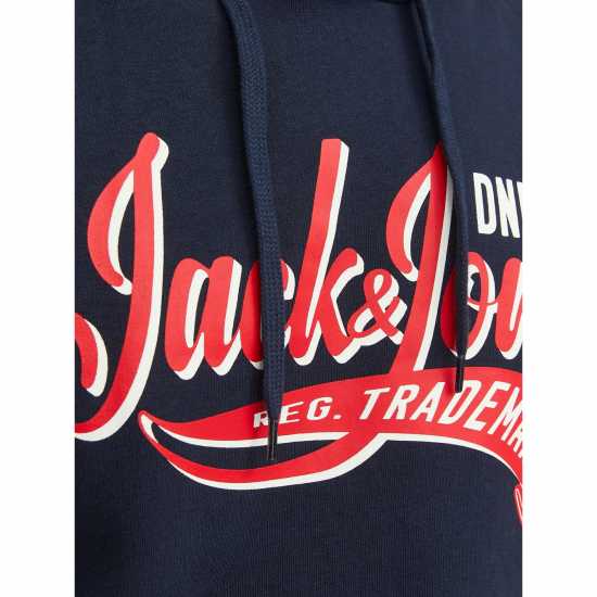 Jack And Jones Logo Sweat Hood Sn00 Navy Blazer Мъжки суитчъри и блузи с качулки