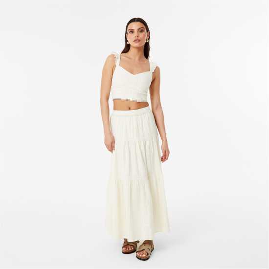 Jack Wills Frill Sleeve Top Бутербродно масло Дамски ризи и тениски