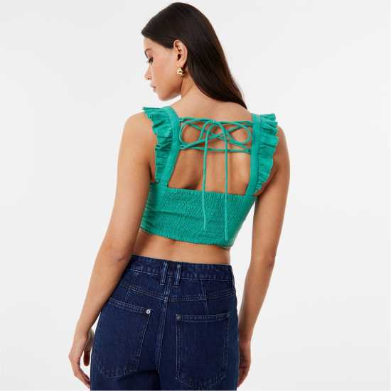 Дамски ризи и тениски Jack Wills Frill Sleeve Top Клевер Jack Wills Frill Sleeve Top Клевер Дамски ризи и тениски