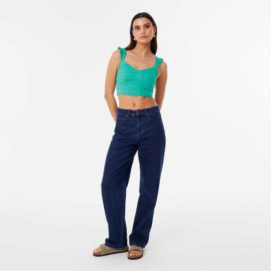 Дамски ризи и тениски Jack Wills Frill Sleeve Top Клевер Jack Wills Frill Sleeve Top Клевер Дамски ризи и тениски