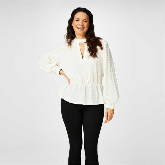 Biba Textured Blouse Бяло Дамски ризи и тениски