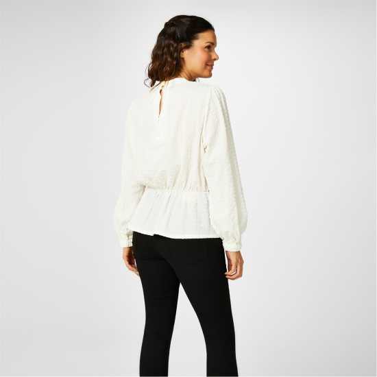 Biba Textured Blouse Бяло Дамски ризи и тениски