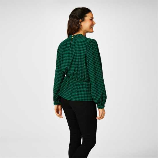 Biba Textured Blouse Провери Дамски ризи и тениски