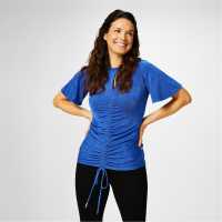 Biba Keyhole Jersey Top Синьо Дамски ризи и тениски