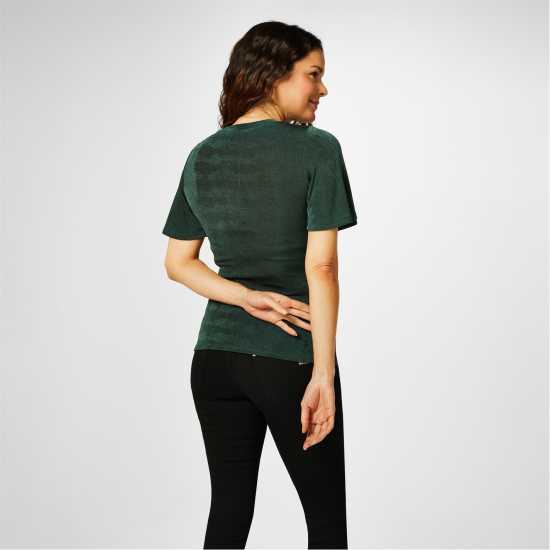 Biba Keyhole Jersey Top Тъмно зелено Дамски ризи и тениски