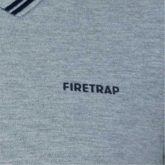 Firetrap Мъжка Блуза С Яка Lazer Polo Shirt Mens Grey Marl Мъжко облекло за едри хора