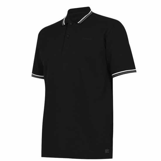 Firetrap Мъжка Блуза С Яка Lazer Polo Shirt Mens Black - Мъжко облекло за едри хора