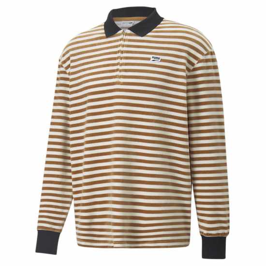 Puma Блуза С Яка Dt Long Sleeve Polo Shirt Desert Tan- AOP Мъжки тениски с яка