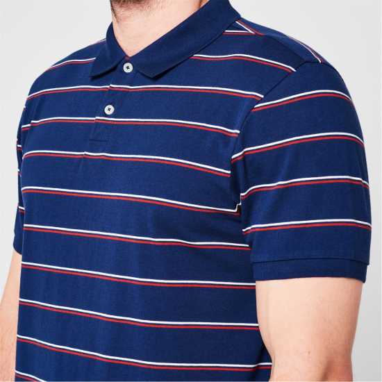 Howick Блуза С Яка Polo Shirt Navy Stripe - Tshirts under 20