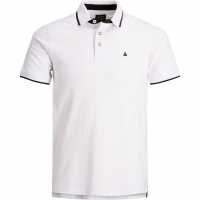 Jack And Jones Блуза С Яка Paulos Tipped Pique Short Sleeve Polo Shirt Бяло Мъжко облекло за едри хора