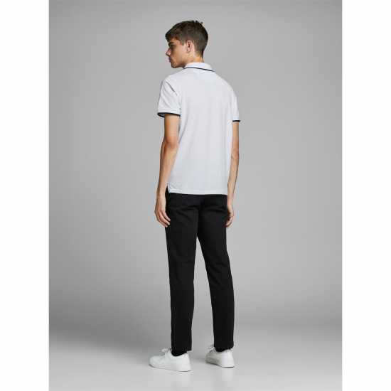 Jack And Jones Блуза С Яка Paulos Tipped Pique Short Sleeve Polo Shirt Бяло Мъжко облекло за едри хора
