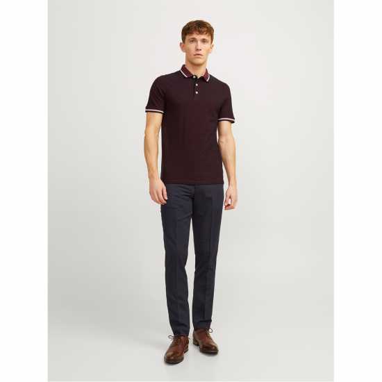 Jack And Jones Блуза С Яка Paulos Tipped Pique Short Sleeve Polo Shirt Port Royale Мъжко облекло за едри хора