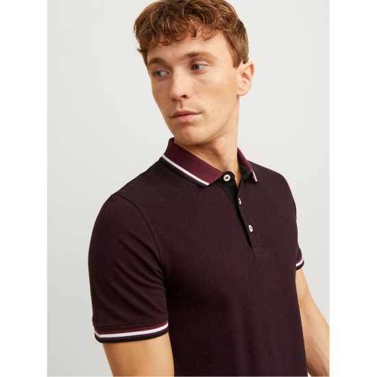 Jack And Jones Блуза С Яка Paulos Tipped Pique Short Sleeve Polo Shirt Port Royale Мъжко облекло за едри хора