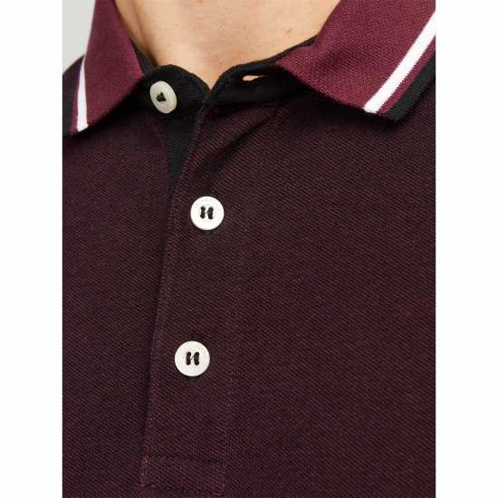 Jack And Jones Блуза С Яка Paulos Tipped Pique Short Sleeve Polo Shirt Port Royale Мъжко облекло за едри хора