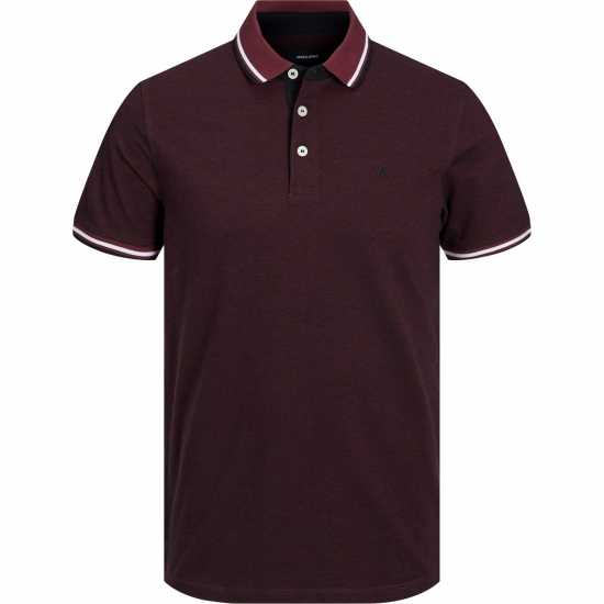 Jack And Jones Блуза С Яка Paulos Tipped Pique Short Sleeve Polo Shirt Port Royale Мъжко облекло за едри хора