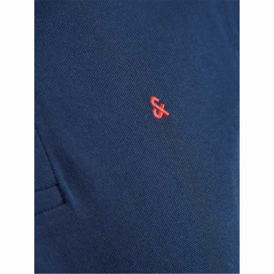 Jack And Jones Блуза С Яка Paulos Tipped Pique Short Sleeve Polo Shirt Нави блейзър Мъжко облекло за едри хора