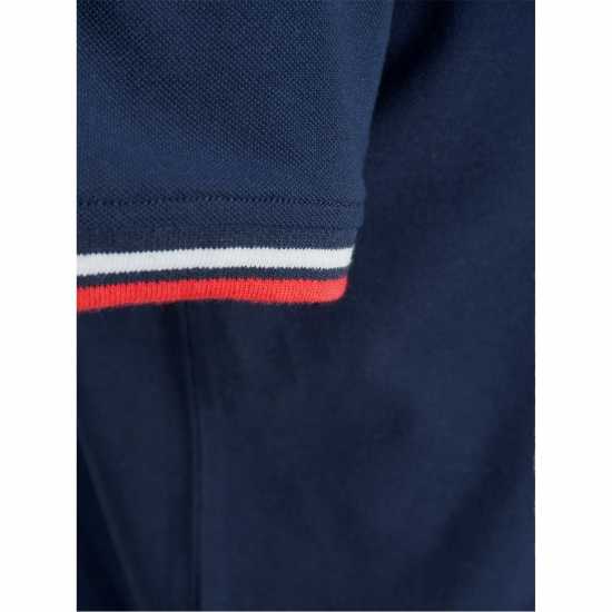 Jack And Jones Tipped Pique Polo Navy Blazer Мъжко облекло за едри хора