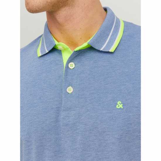 Jack And Jones Блуза С Яка Paulos Tipped Pique Short Sleeve Polo Shirt Bright Cobalt Мъжко облекло за едри хора