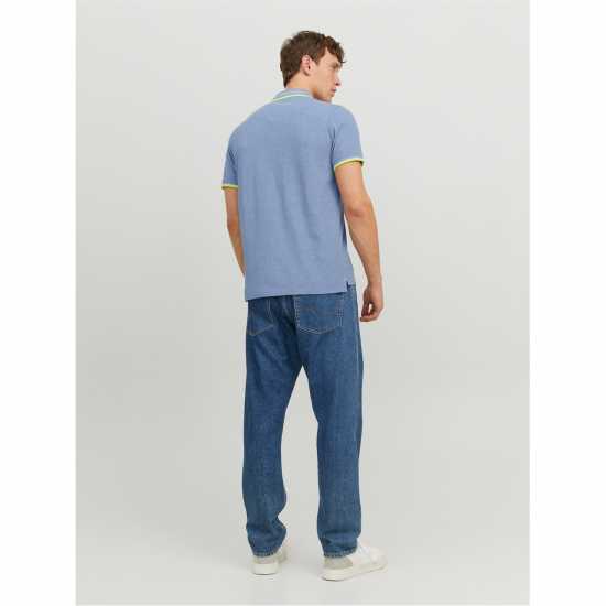 Jack And Jones Блуза С Яка Paulos Tipped Pique Short Sleeve Polo Shirt Bright Cobalt Мъжко облекло за едри хора