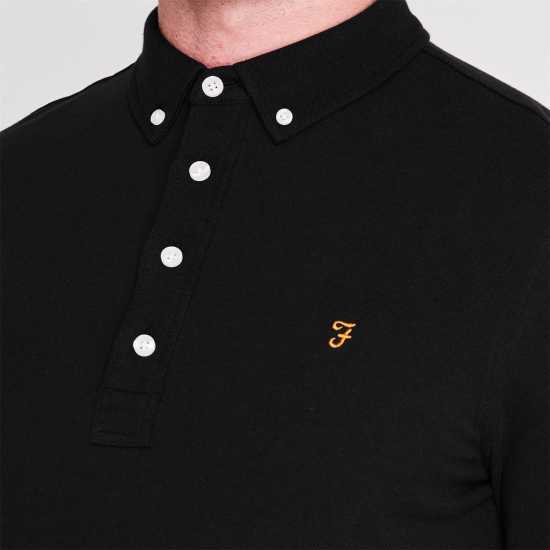 Блуза С Яка Ricky Long Sleeve Polo Shirt Dp Black 006 Мъжки тениски с яка