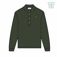 Блуза С Яка Ricky Long Sleeve Polo Shirt Evergreen Мъжки тениски с яка