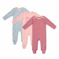 Baby Girl Floral Pack Of 3 Sleepsuits