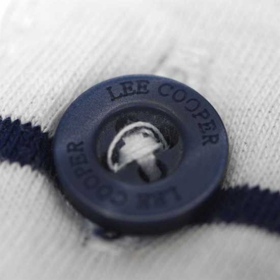 Lee Cooper Мъжко Поло На Ивици Stripe Polo Mens White/Navy Мъжки тениски с яка