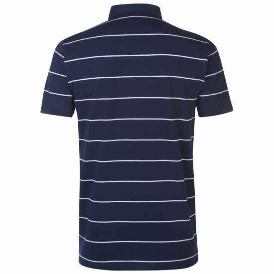 Lee Cooper Мъжко Поло На Ивици Stripe Polo Mens Navy/White - Мъжки тениски с яка